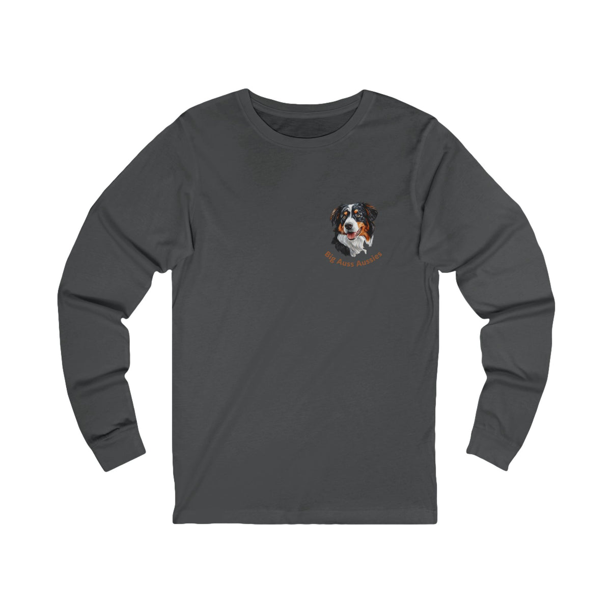 Big Auss Aussie Long Sleeve Tee, Unisex Jersey T-Shirt Tri Color Australian Shepherd