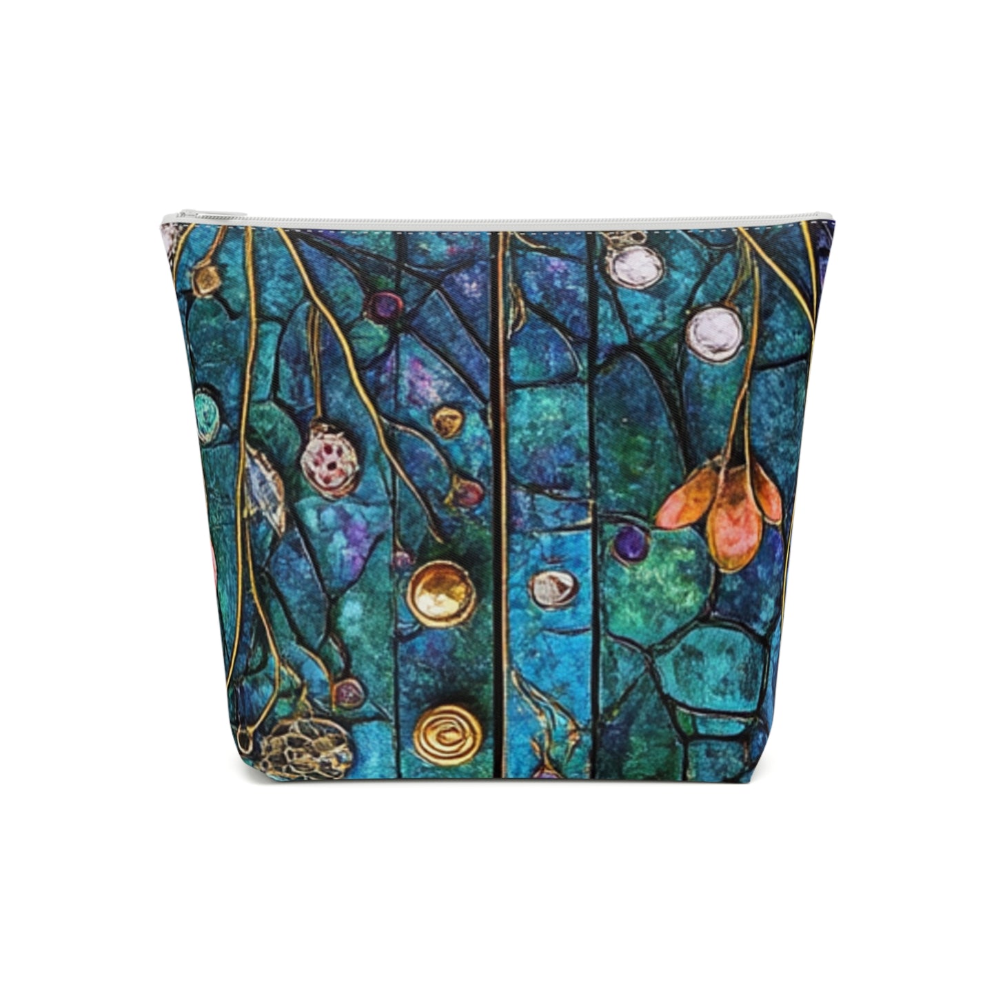 Fairy Door Colorful Cotton Cosmetic Bag, Vibrant Makeup Organizer, Artistic Travel Pouch, Gift for Her, Holiday Toiletries Case