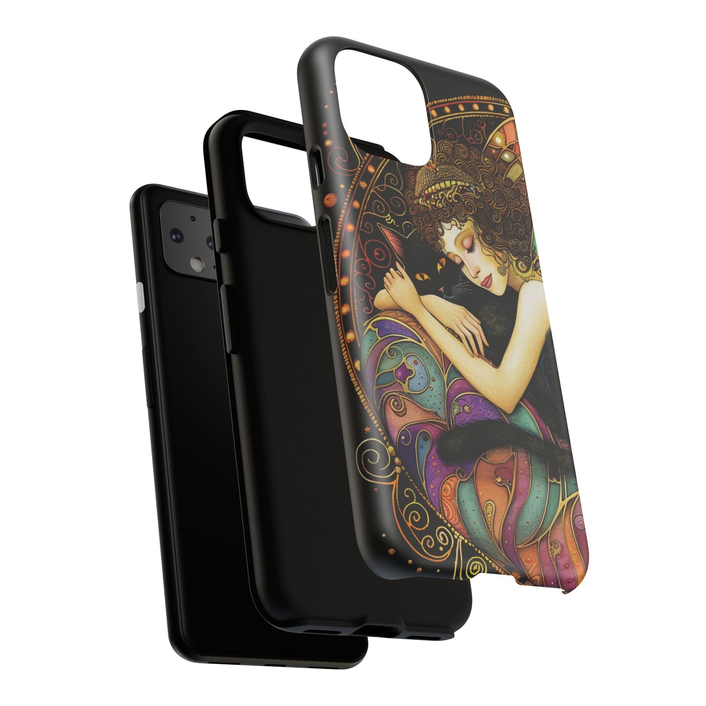 Artistic Phone Case for Cat Lovers, Tough Cases with Enchanting Design, Unique Gift for Birthdays, Holidays, and Celebrations