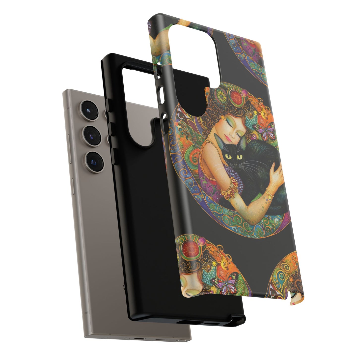 Tough Cases Phone Case, Colorful Protective Cover for Cat Lovers, Trendy Gift for Birthdays, Unique Art Phone Accessories