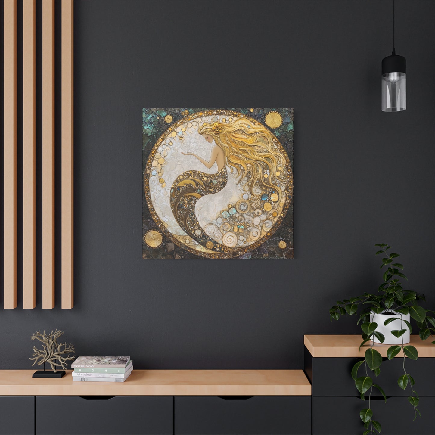 Artistic Mermaid Canvas Wall Art, Coastal Decor, Beach House Wall Art, Home Decoration, Unique Gift for Sea Lovers