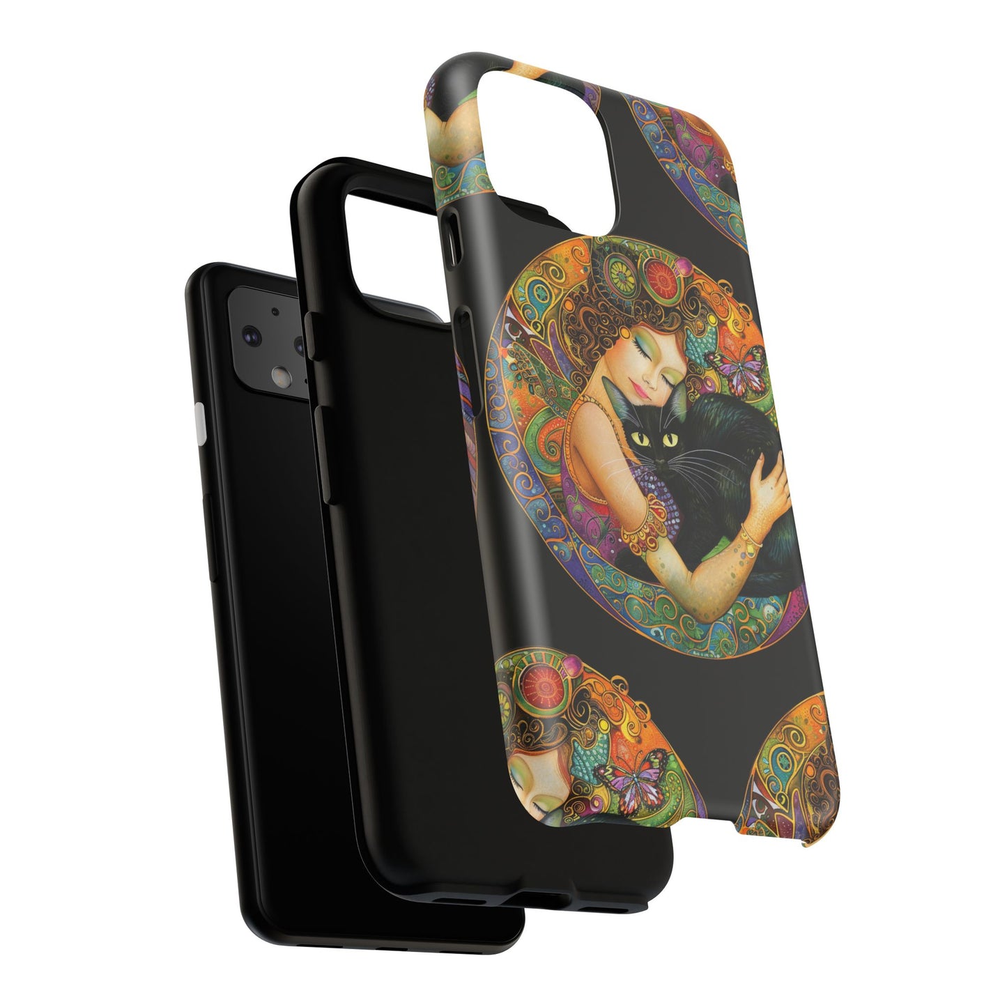 Tough Cases Phone Case, Colorful Protective Cover for Cat Lovers, Trendy Gift for Birthdays, Unique Art Phone Accessories