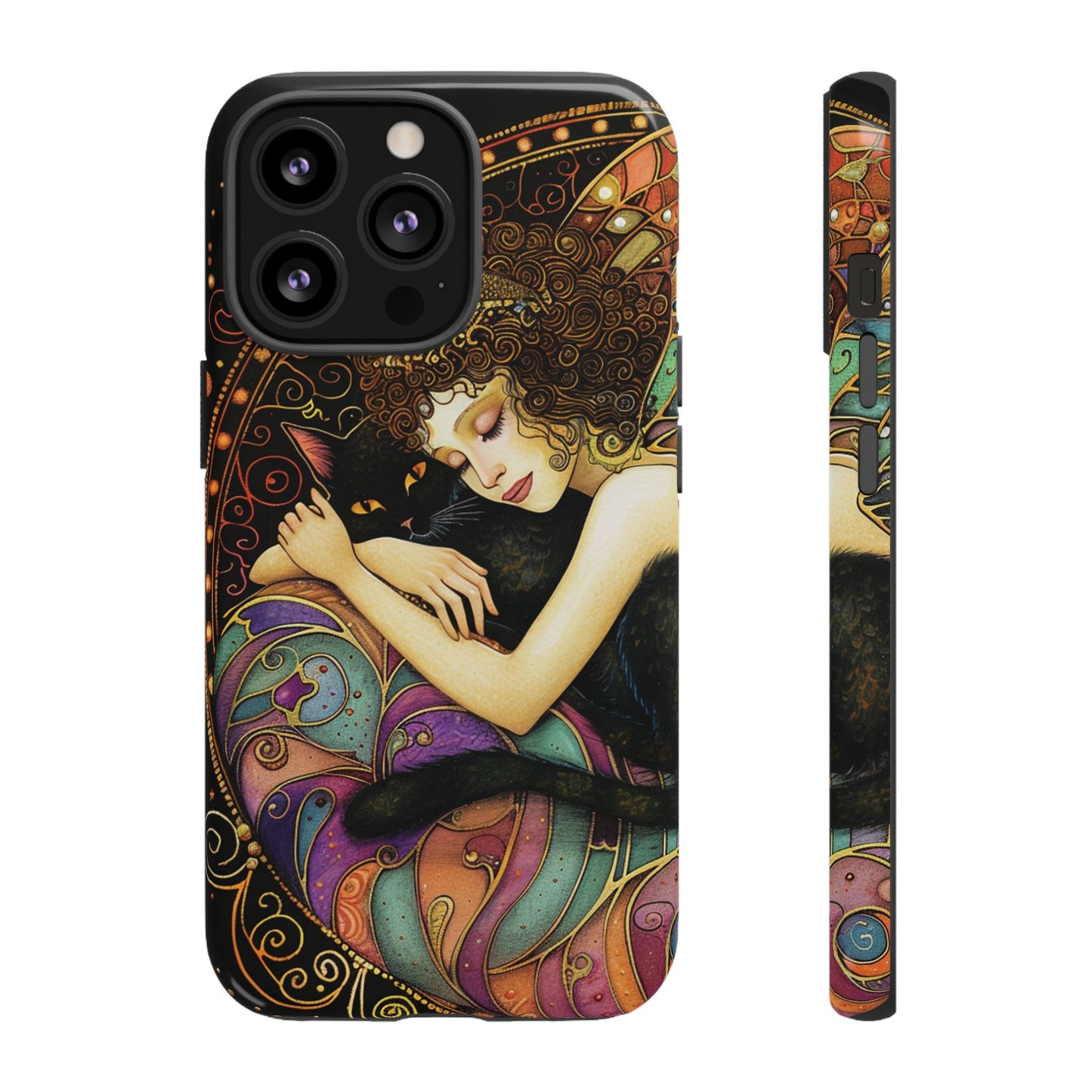 Artistic Phone Case for Cat Lovers, Tough Cases with Enchanting Design, Unique Gift for Birthdays, Holidays, and Celebrations