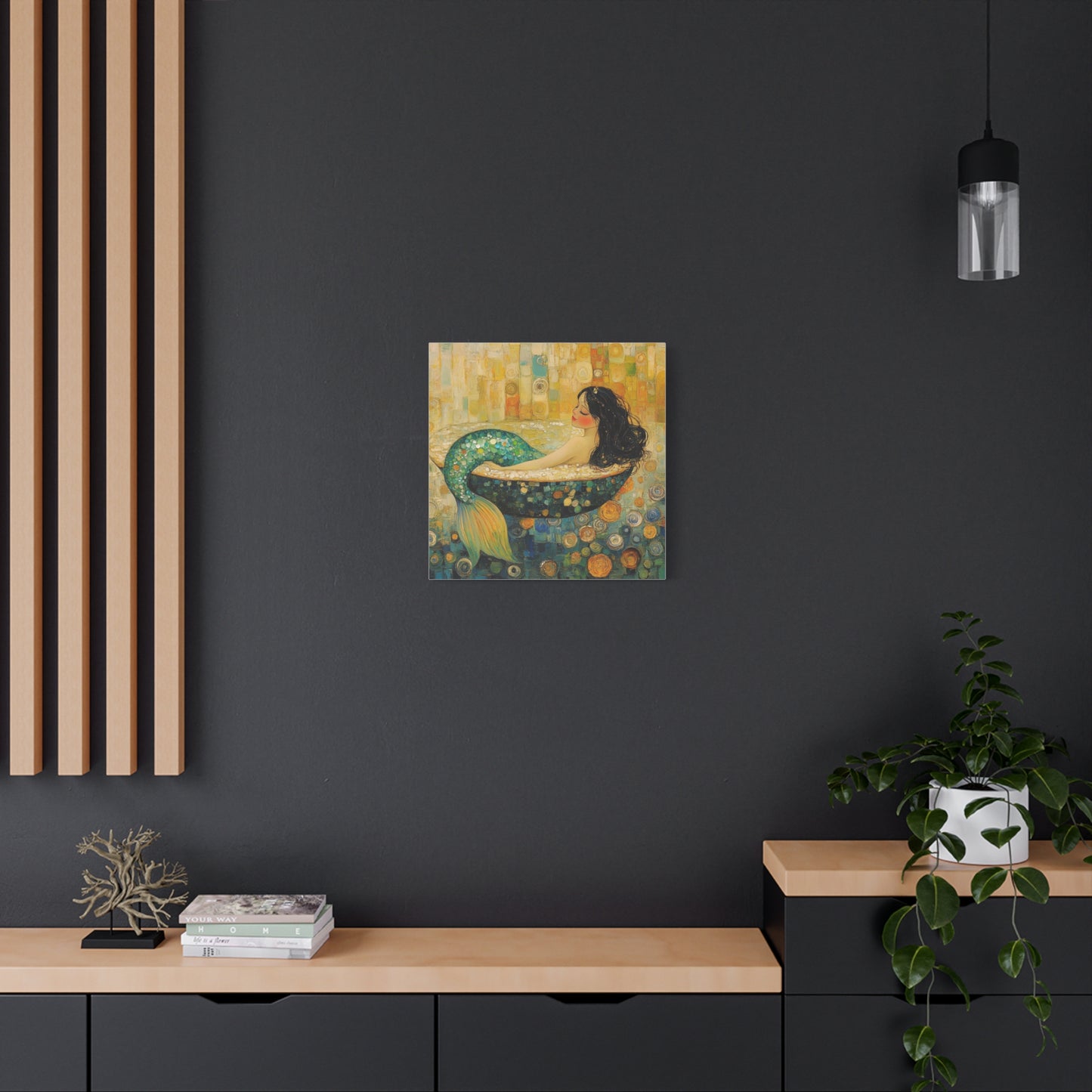 Serene Mermaid Canvas Art, Wall Decor, Home Decoration, Art Gift, Coastal Living, Beach Theme, Printable Artwork
