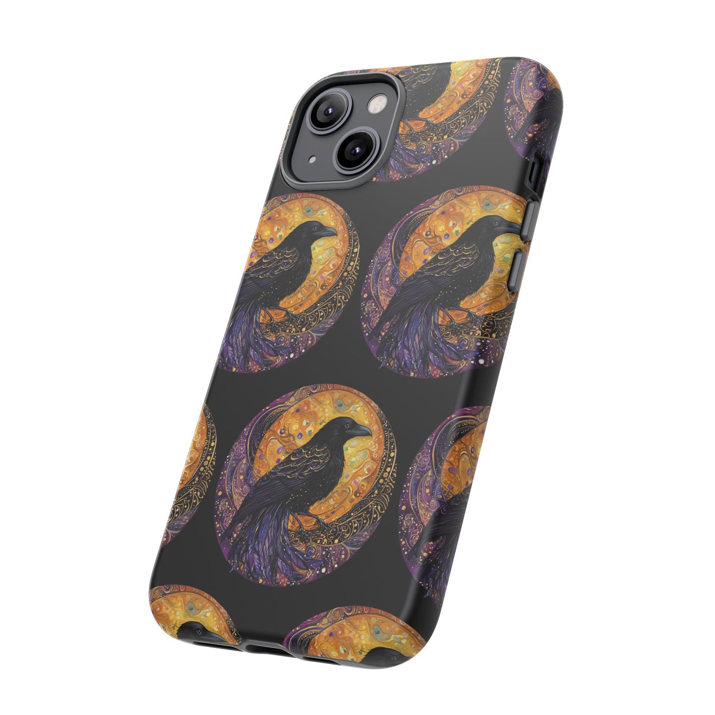 Raven Celestial Phone Case, Astrological Gift, Bird Lover Accessory, Tough Phone Cover, Gothic Aesthetic, Halloween Tech Decor