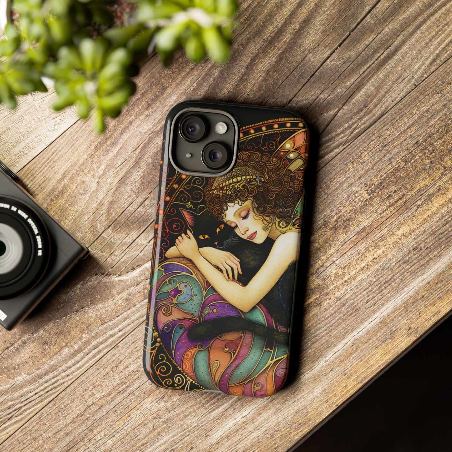 Artistic Phone Case for Cat Lovers, Tough Cases with Enchanting Design, Unique Gift for Birthdays, Holidays, and Celebrations