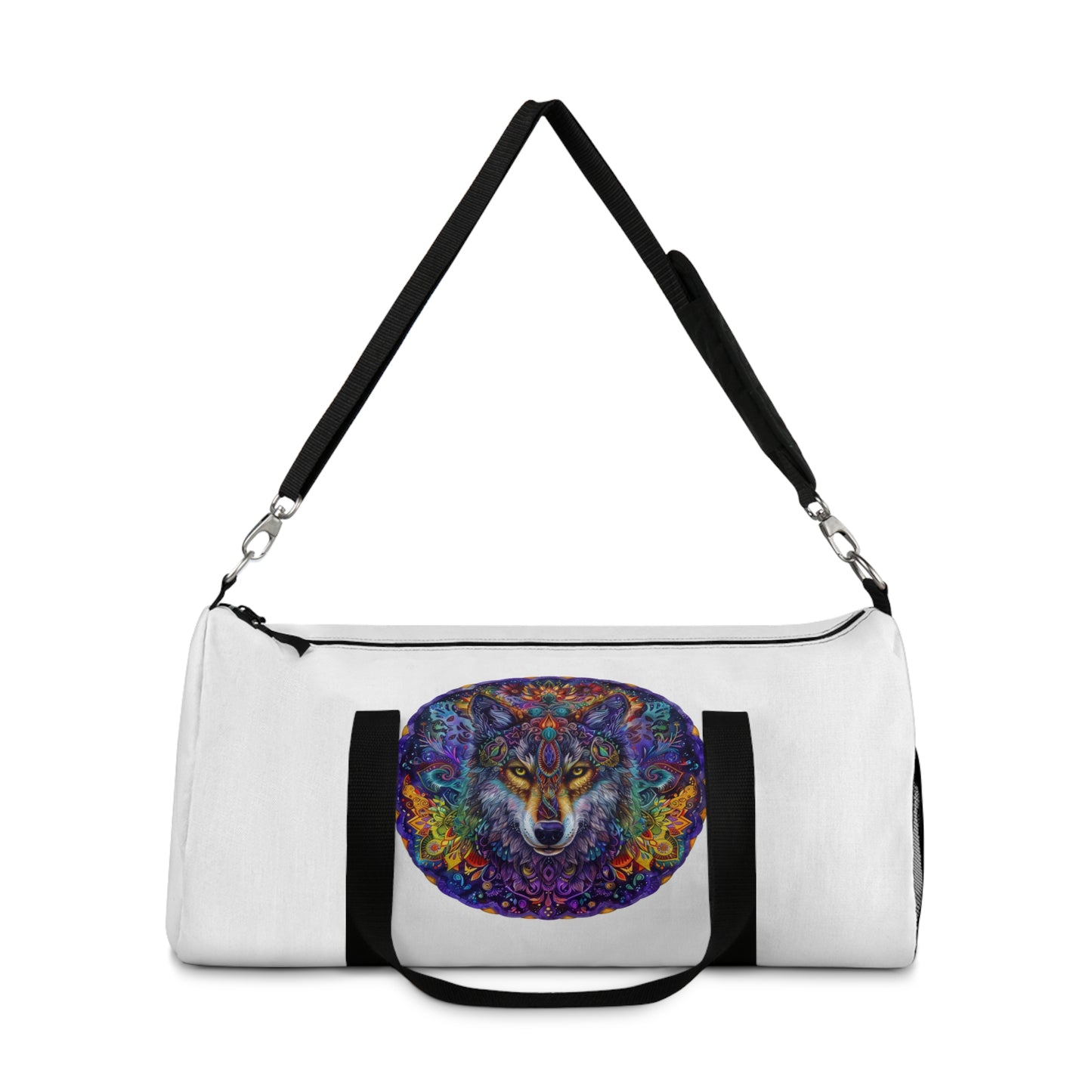 Colorful Wolf Design Duffel Bag | Travel Bag, Gym Bag, Weekend Getaway, Animal Lover Gift, Bohemian Style