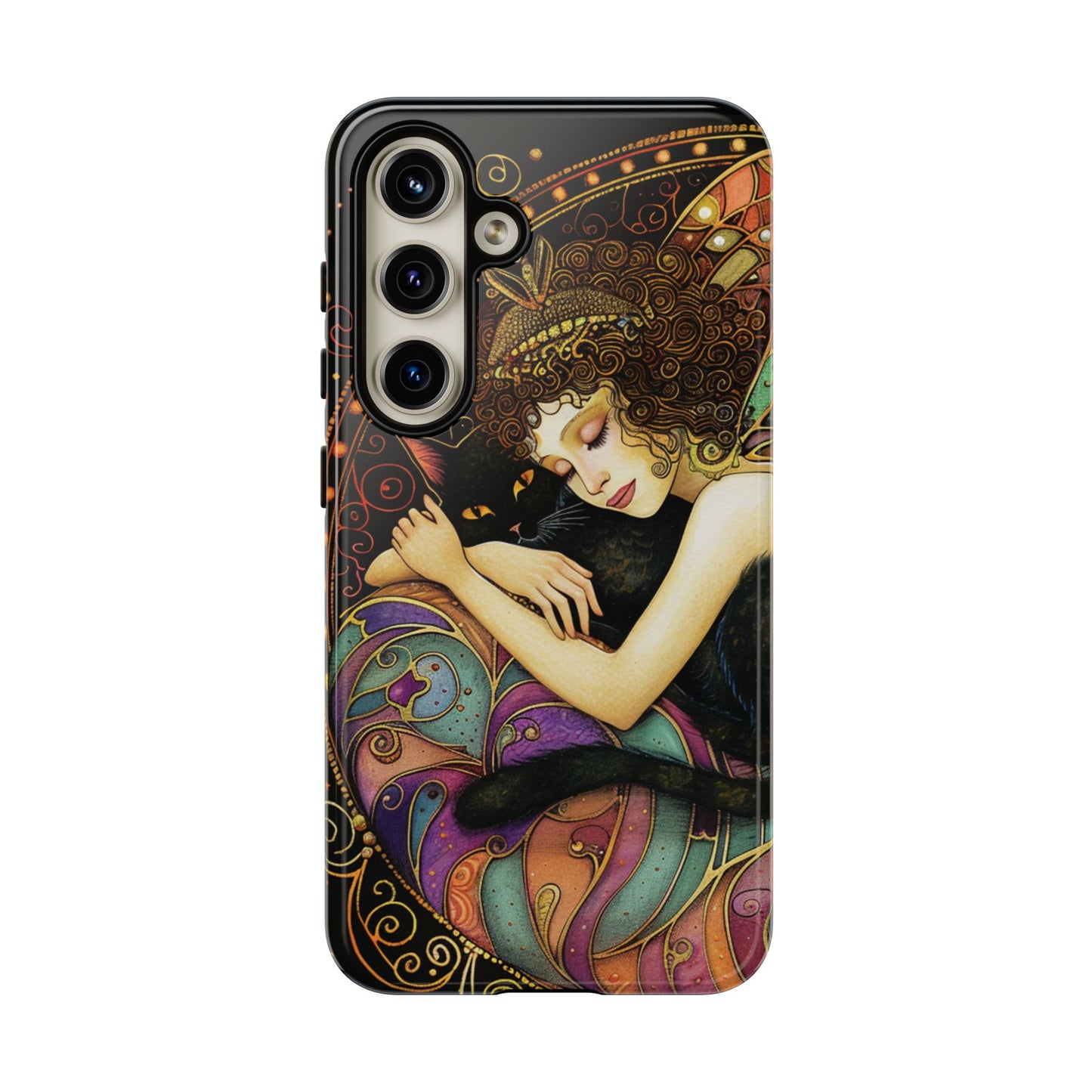Artistic Phone Case for Cat Lovers, Tough Cases with Enchanting Design, Unique Gift for Birthdays, Holidays, and Celebrations