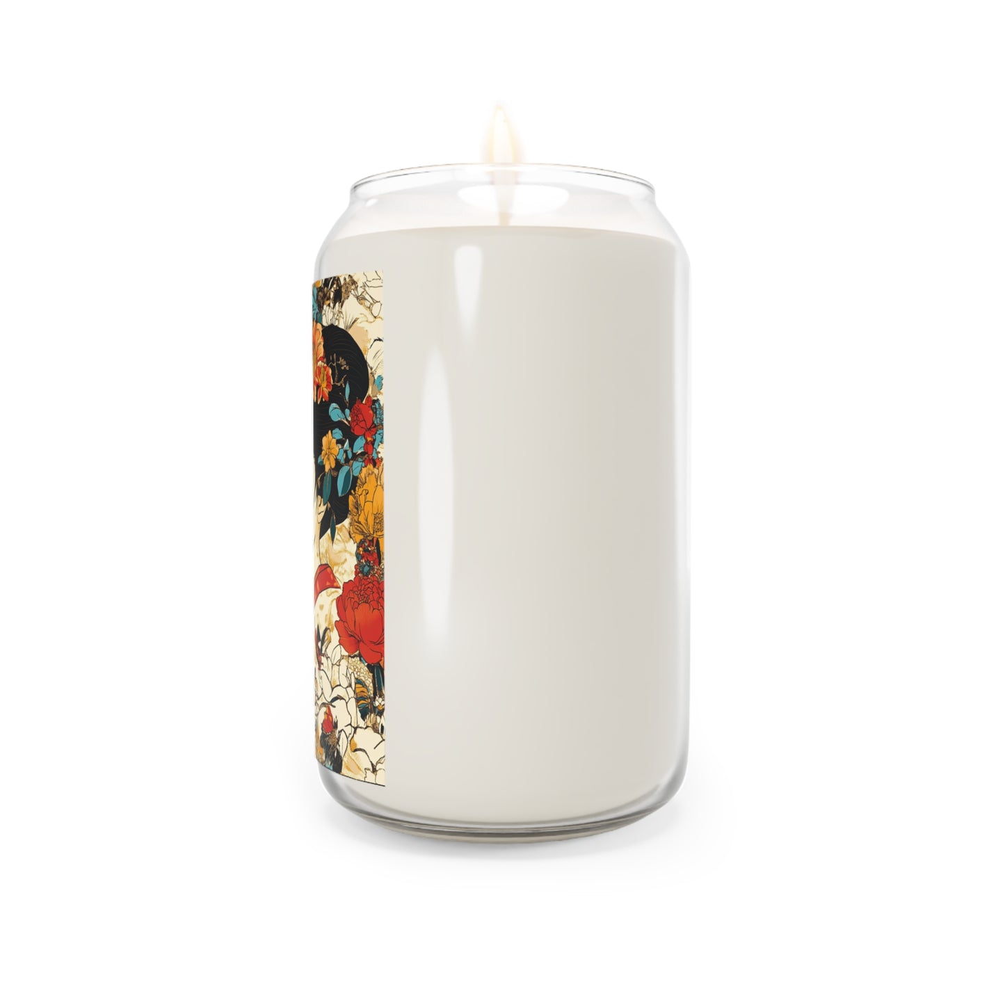 Geisha Cat Floral Scented Soy Candle, Relaxing Home Decor, Gift for Her, Aromatherapy Candle, Unique Housewarming Gift