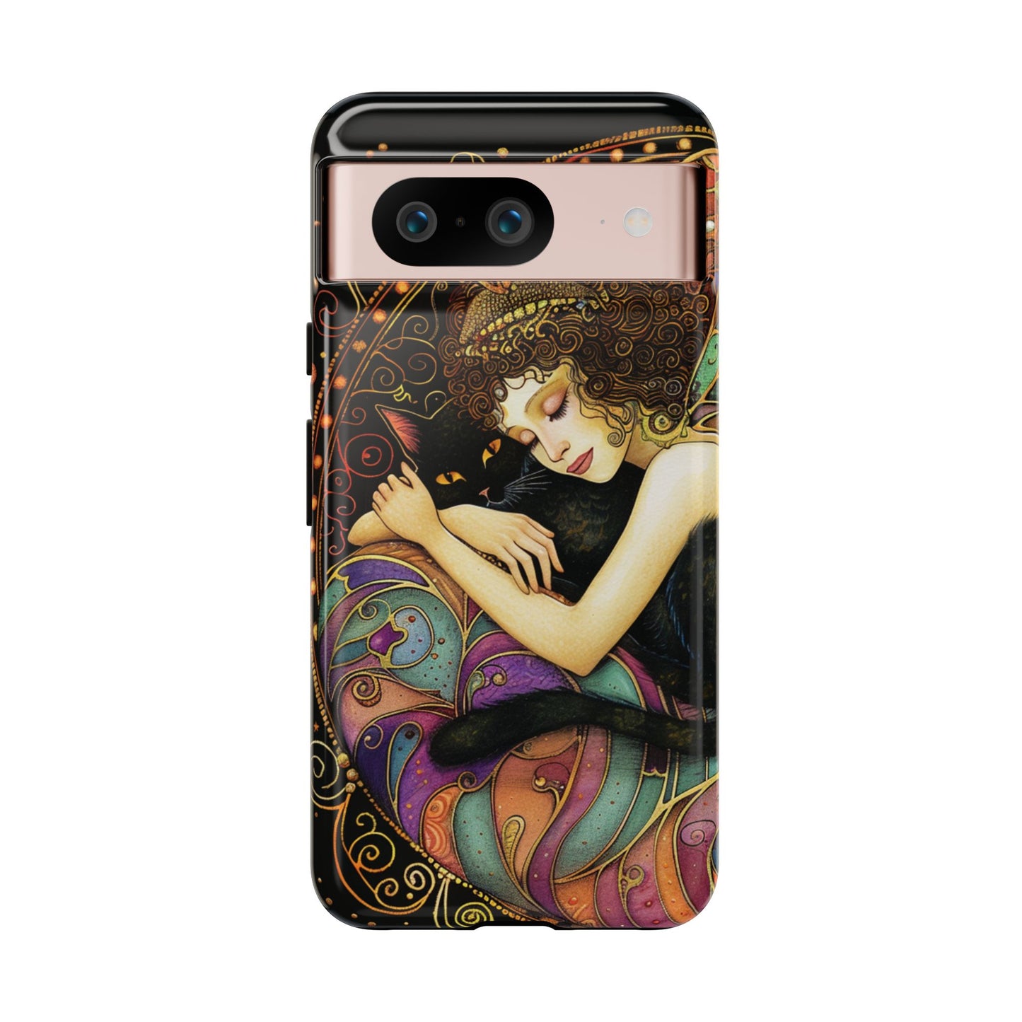 Artistic Phone Case for Cat Lovers, Tough Cases with Enchanting Design, Unique Gift for Birthdays, Holidays, and Celebrations