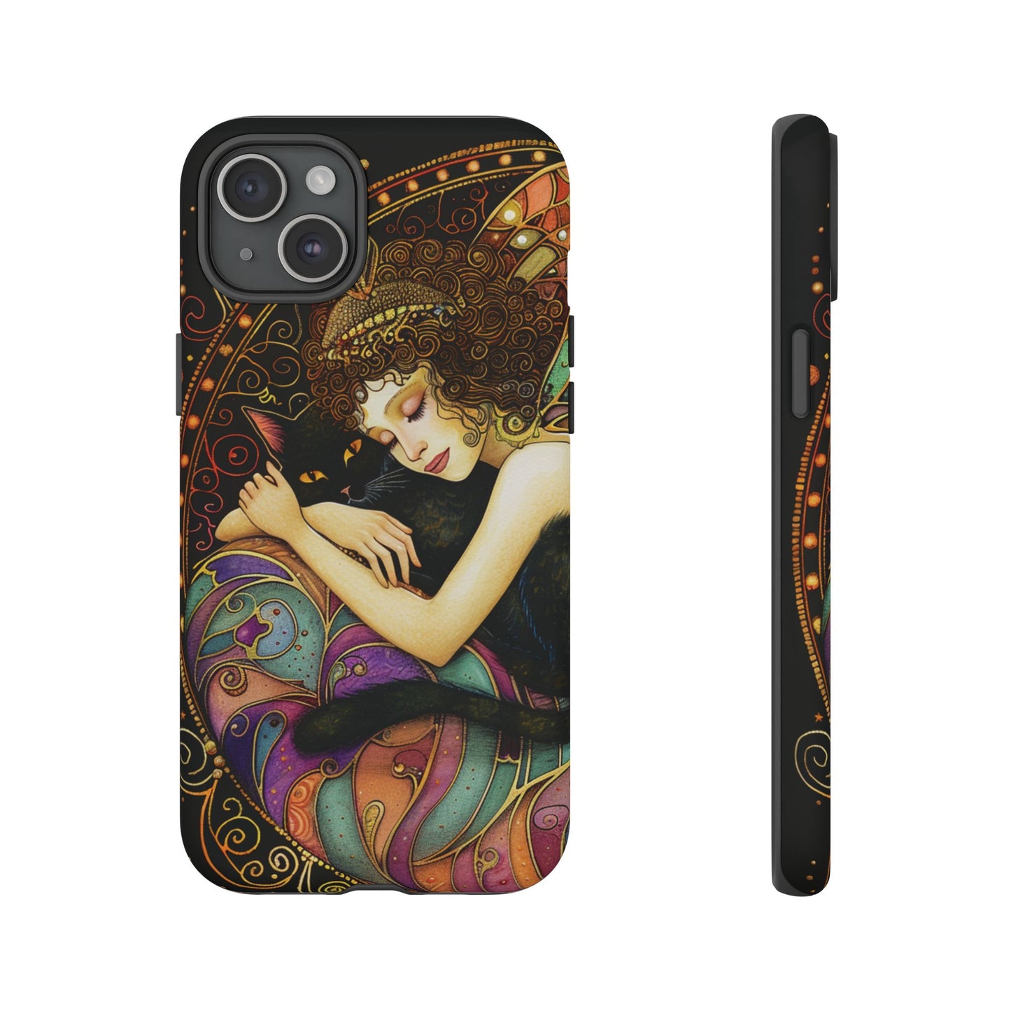 Artistic Phone Case for Cat Lovers, Tough Cases with Enchanting Design, Unique Gift for Birthdays, Holidays, and Celebrations
