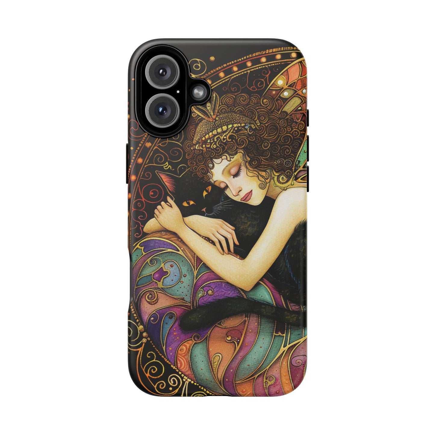 Artistic Phone Case for Cat Lovers, Tough Cases with Enchanting Design, Unique Gift for Birthdays, Holidays, and Celebrations