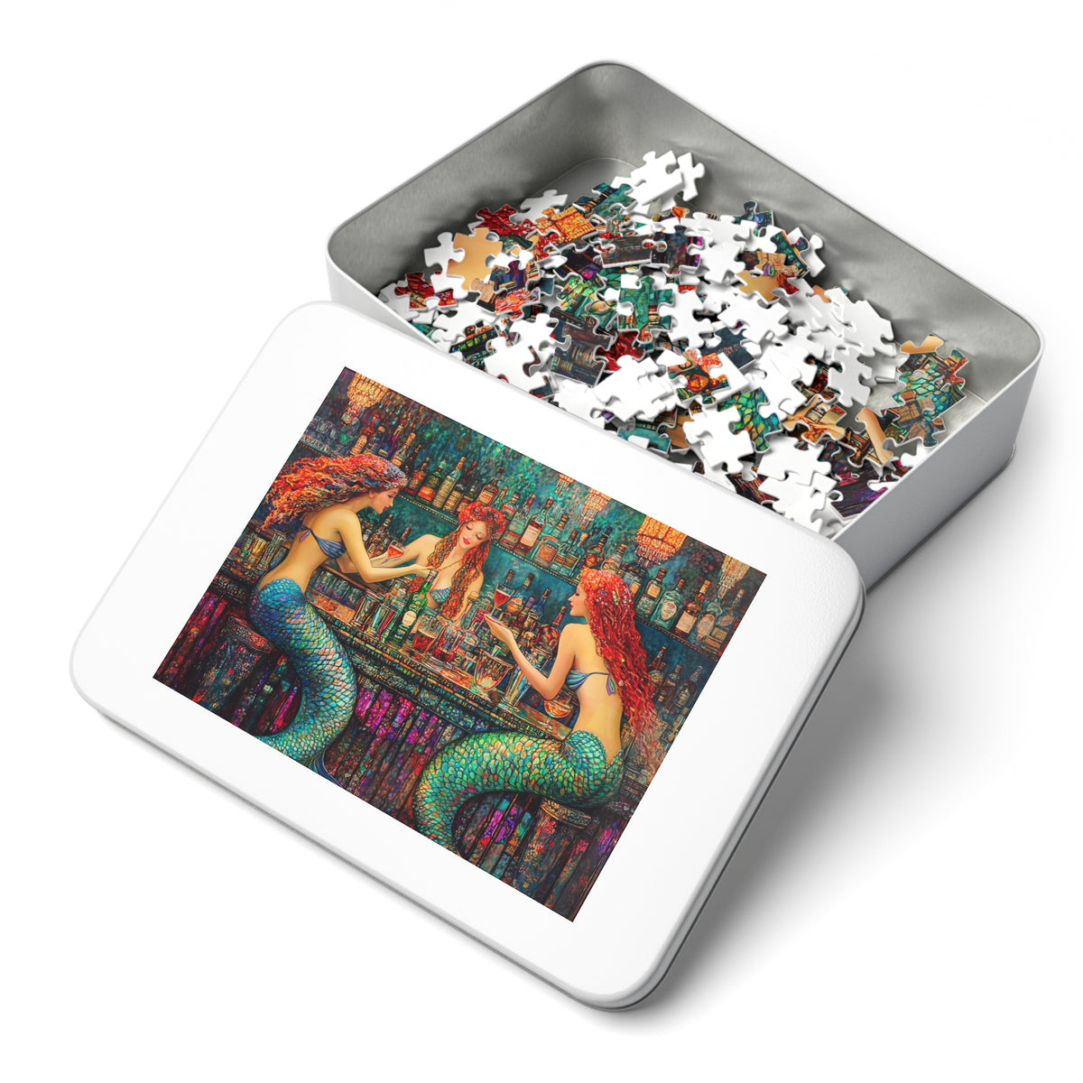 Mermaid Bar Gift Store Jigsaw Puzzle | 500-Piece Puzzle with Tin