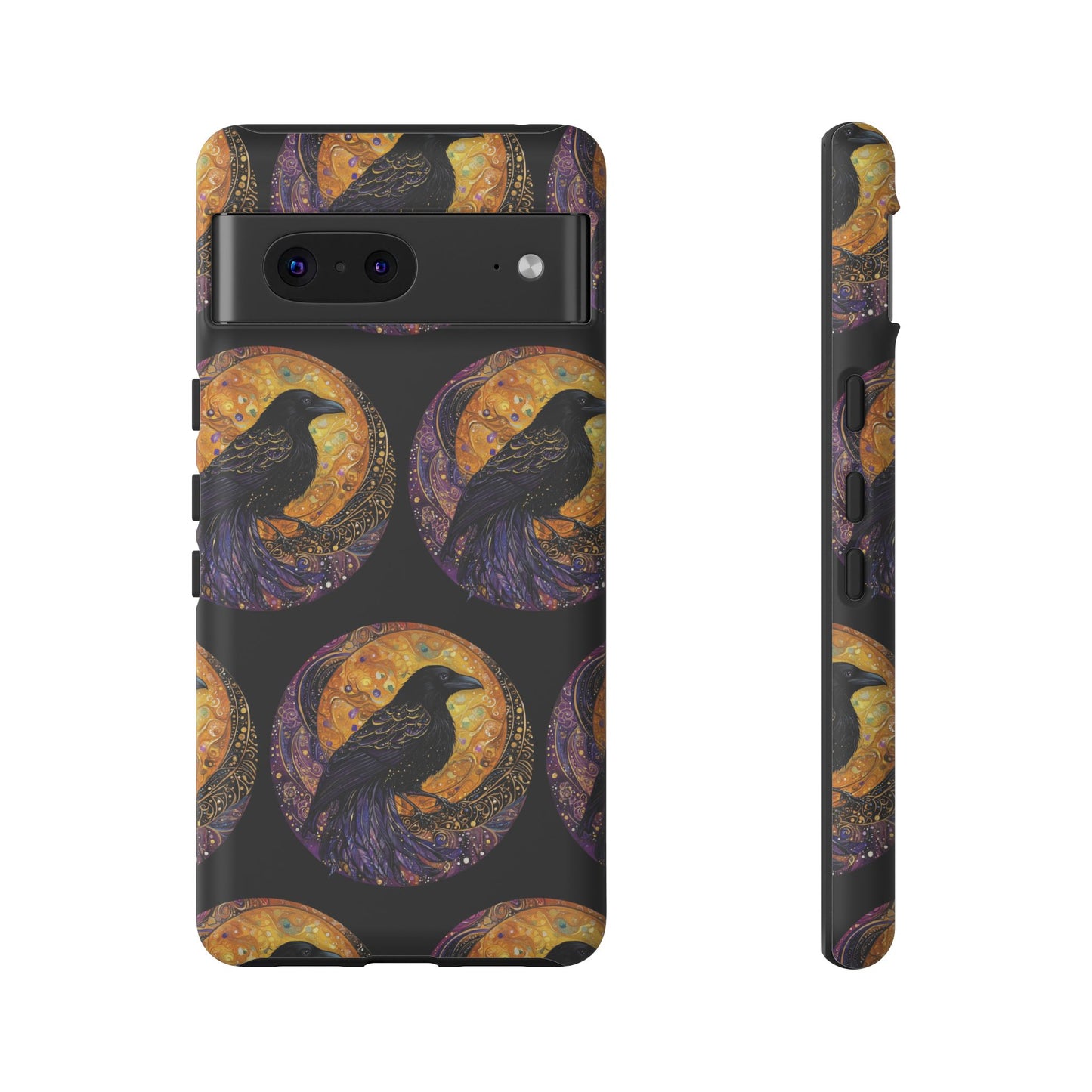 Raven Celestial Phone Case, Astrological Gift, Bird Lover Accessory, Tough Phone Cover, Gothic Aesthetic, Halloween Tech Decor