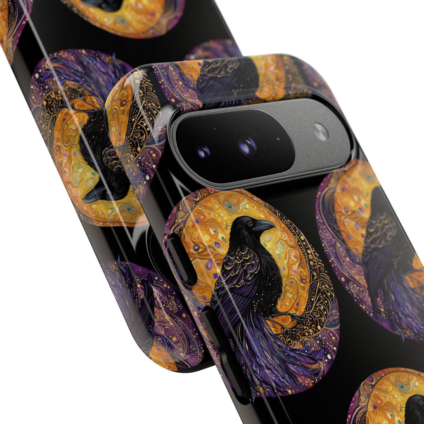 Raven Celestial Phone Case, Astrological Gift, Bird Lover Accessory, Tough Phone Cover, Gothic Aesthetic, Halloween Tech Decor