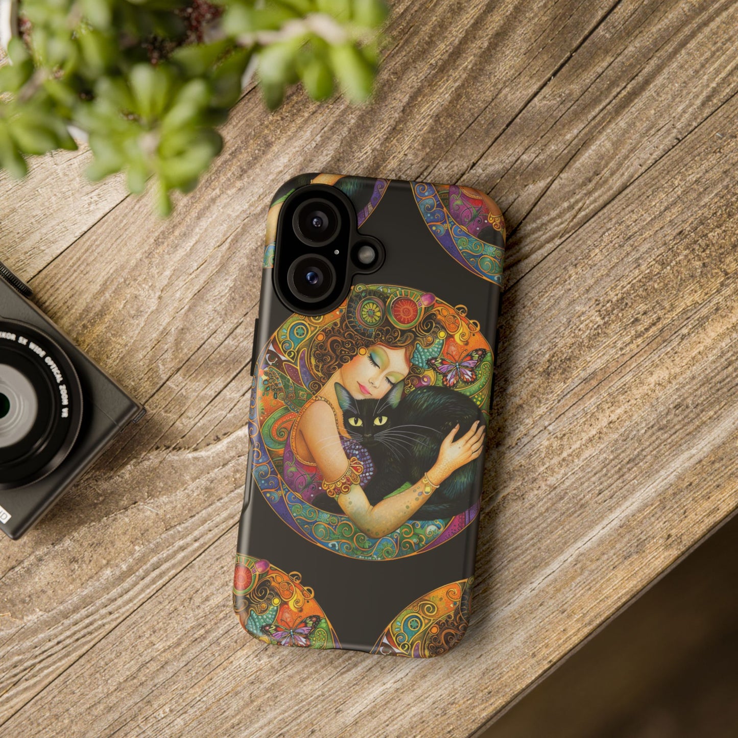 Tough Cases Phone Case, Colorful Protective Cover for Cat Lovers, Trendy Gift for Birthdays, Unique Art Phone Accessories
