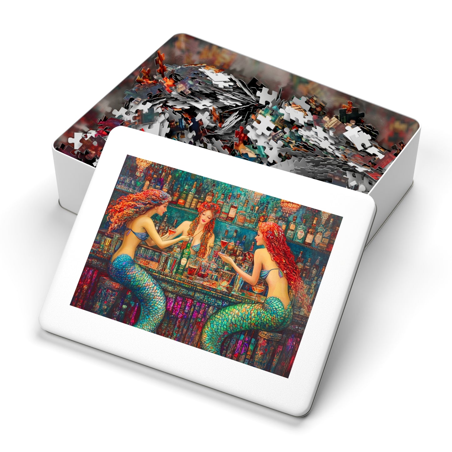 Mermaid Bar Gift Store Jigsaw Puzzle | 500-Piece Puzzle with Tin