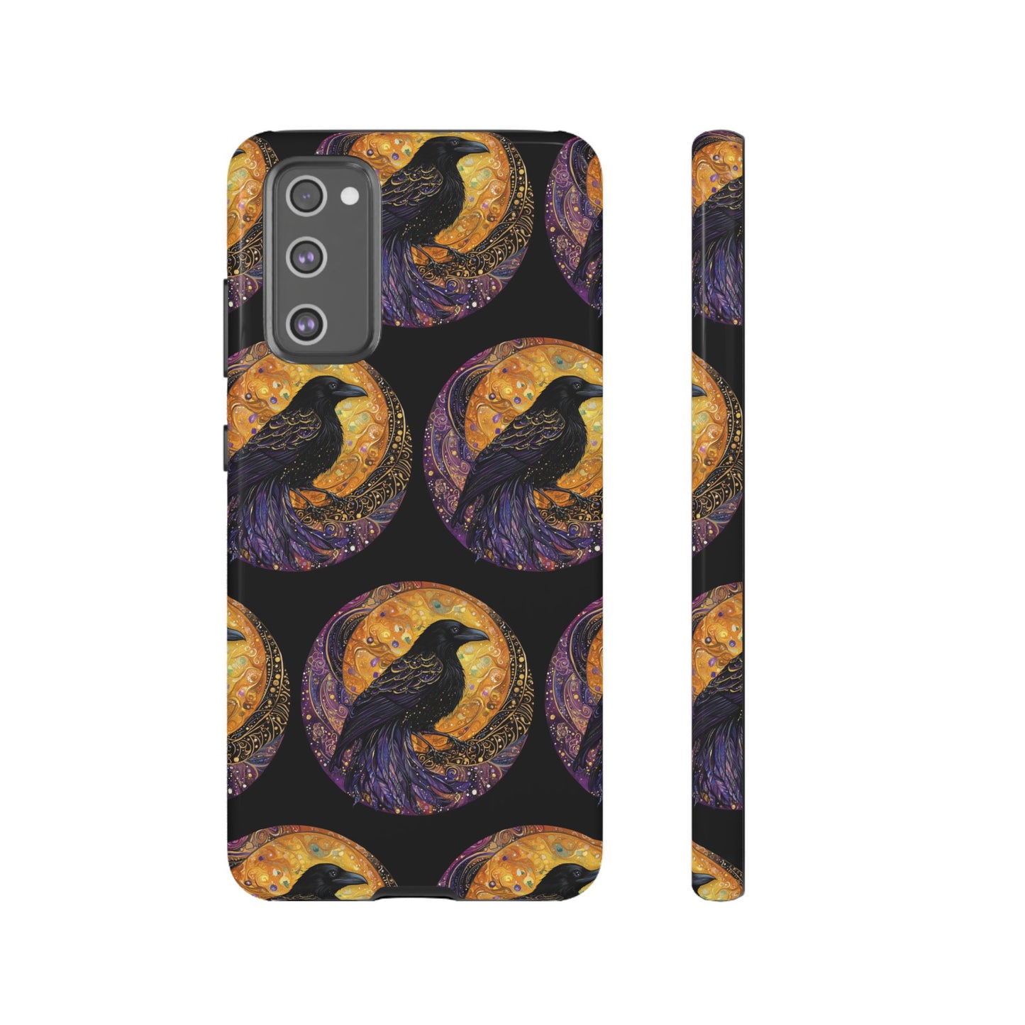 Raven Celestial Phone Case, Astrological Gift, Bird Lover Accessory, Tough Phone Cover, Gothic Aesthetic, Halloween Tech Decor