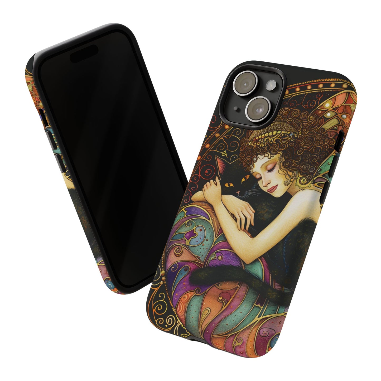 Artistic Phone Case for Cat Lovers, Tough Cases with Enchanting Design, Unique Gift for Birthdays, Holidays, and Celebrations