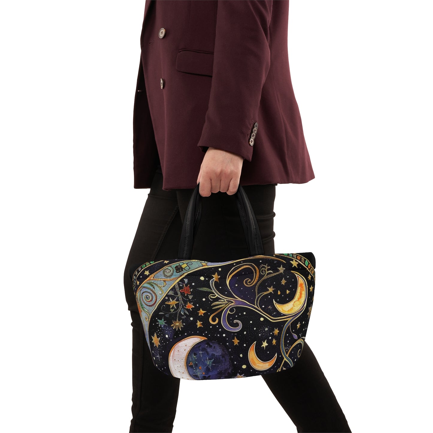 Cosmic Celestial Lunch Bag - Stylish Tote for Work, School, or Picnic, Astrology Gift, Starry Design, Reusable Lunch Tote
