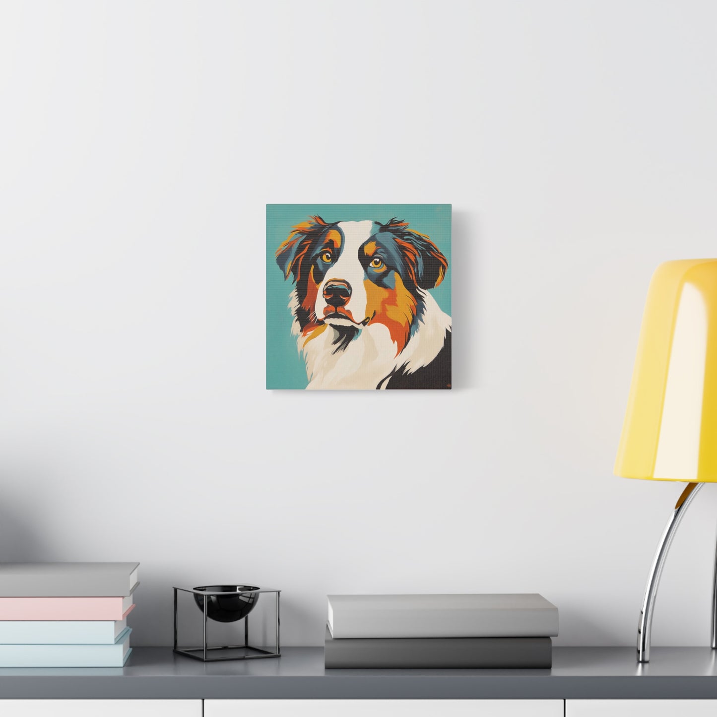 Mid Century Modern Aussie Canvas Wall Art, Home Decor, Pet Lover Gift, Dog Art, Animal Lover Decor
