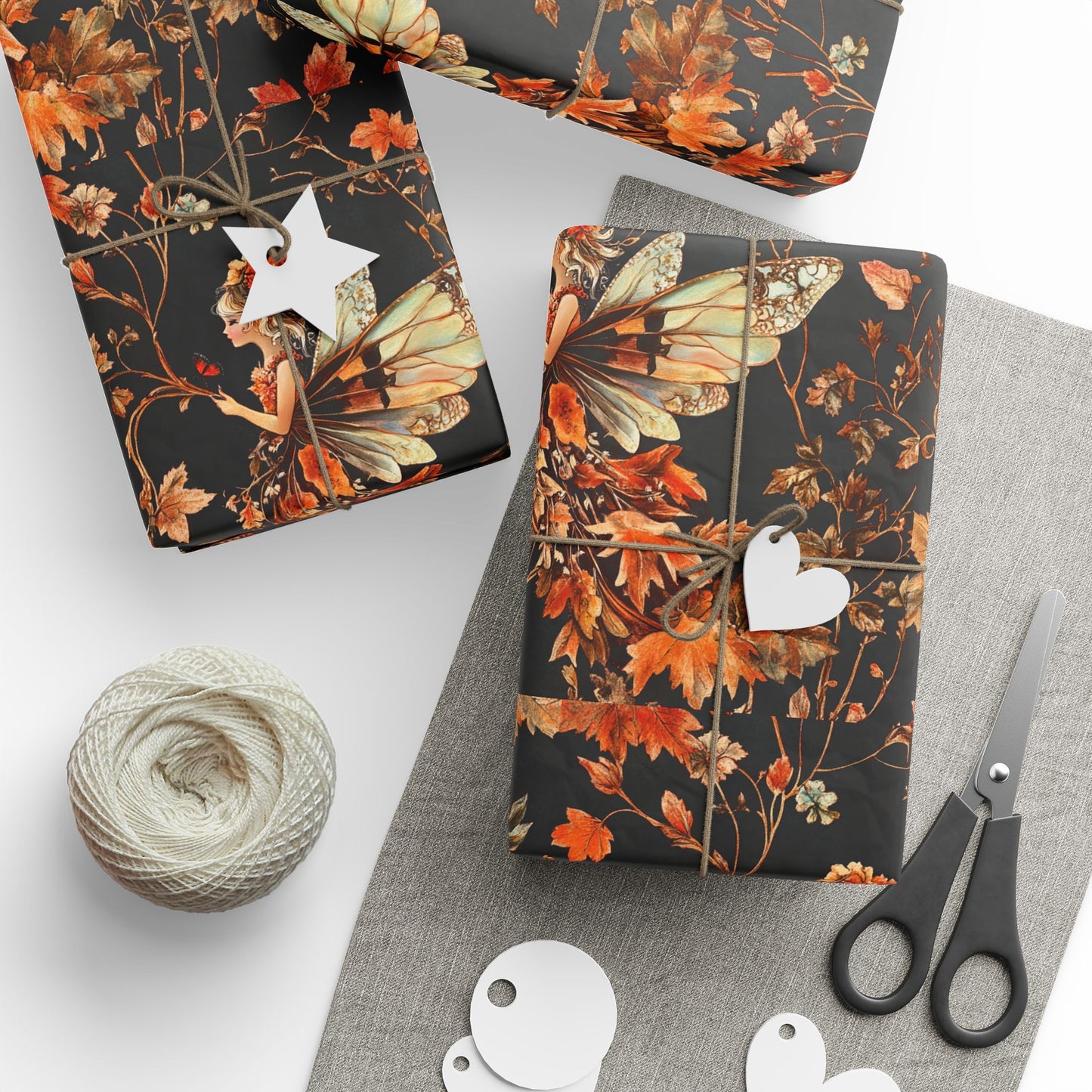 Elegant Autumn Fairy Wrapping Papers - Ideal for Gift Giving, Fall Celebrations, Thanksgiving, Halloween, Seasonal Decor