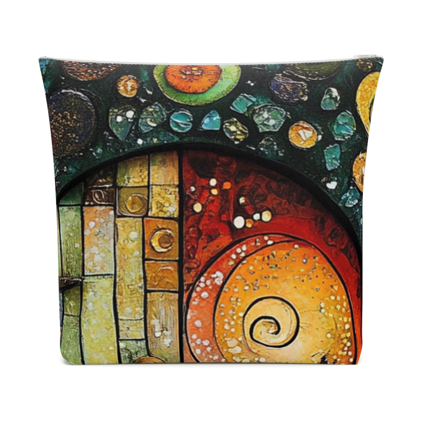 Fairy Door Artistic Cotton Cosmetic Bag, Colorful Makeup Pouch, Travel Organizer, Toiletry Bag, Unique Gift for Her