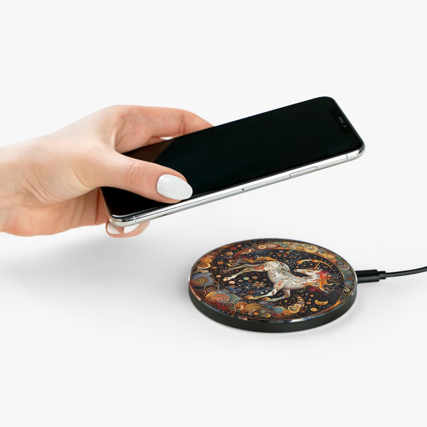 Magical Unicorn Wireless Charger, Mystical Phone Charger, Unique Desk Decor, Fantasy Gift for Kids, Fast Charging Pad