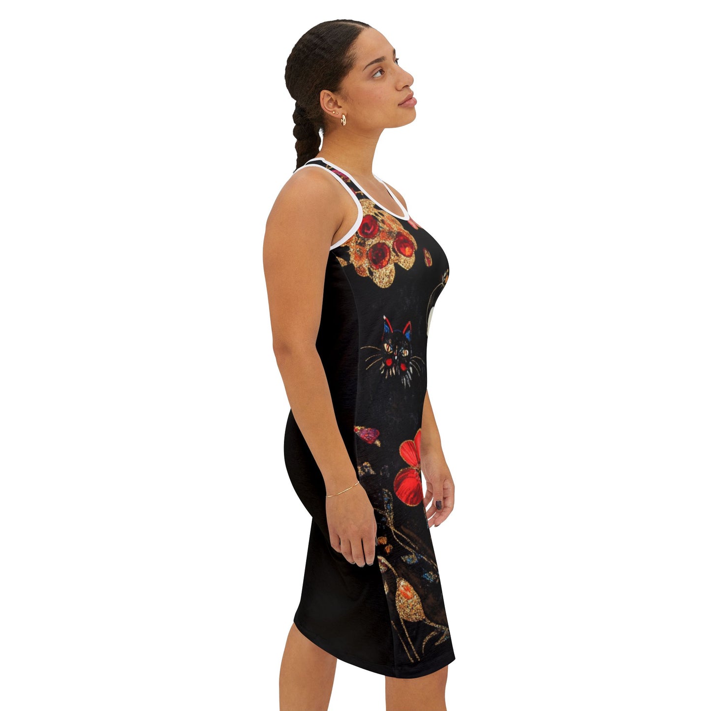 Women's Floral Racerback Dress, Bohemian Summer Dress, Casual Day Dress, Beach Cover-Up, Spring Party Dress, Gift Idea
