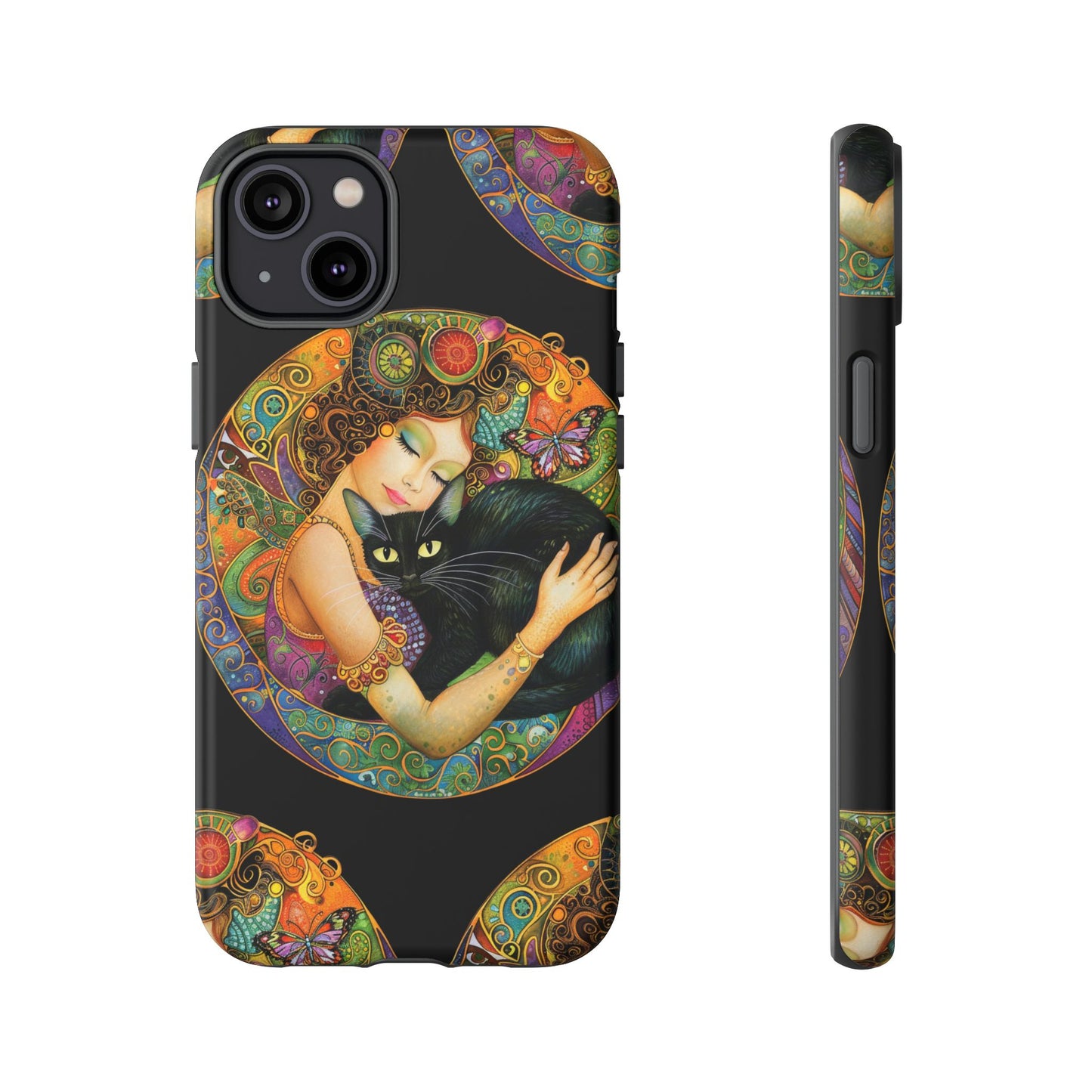 Tough Cases Phone Case, Colorful Protective Cover for Cat Lovers, Trendy Gift for Birthdays, Unique Art Phone Accessories