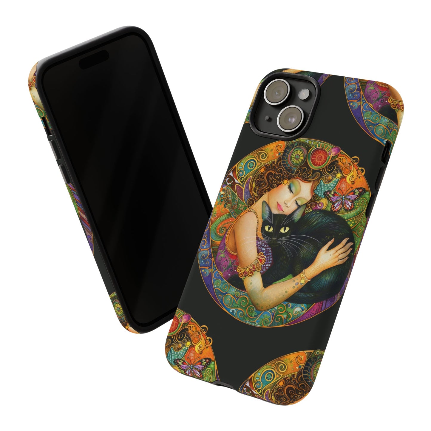 Tough Cases Phone Case, Colorful Protective Cover for Cat Lovers, Trendy Gift for Birthdays, Unique Art Phone Accessories