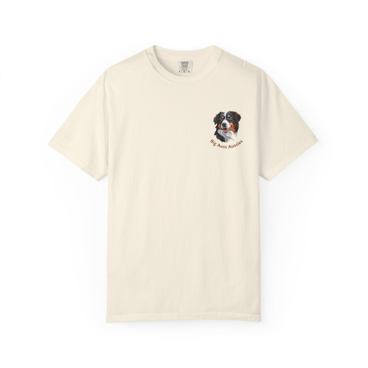 Big Auss Aussies T-shirt, Unisex Garment-Dyed Tee, Tri Color Australian Shepherd