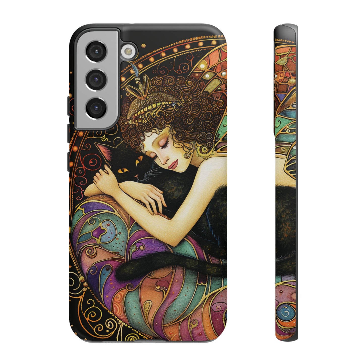 Artistic Phone Case for Cat Lovers, Tough Cases with Enchanting Design, Unique Gift for Birthdays, Holidays, and Celebrations