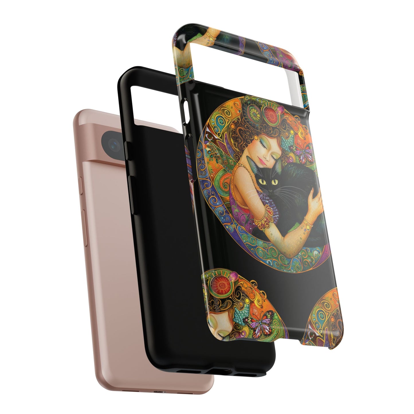Tough Cases Phone Case, Colorful Protective Cover for Cat Lovers, Trendy Gift for Birthdays, Unique Art Phone Accessories