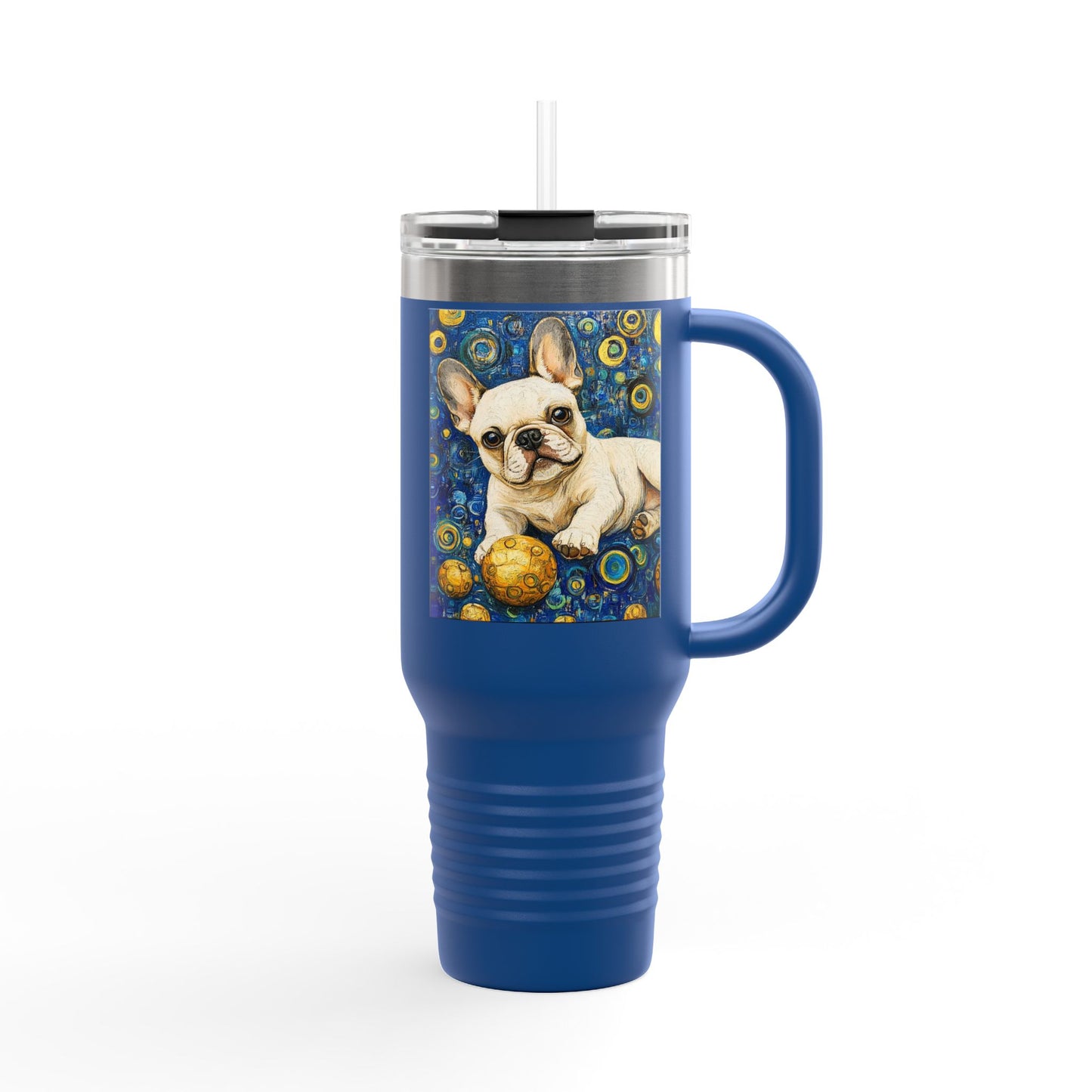 Cute French Bulldog Insulated Travel Mug, 40oz - Perfect for Pet Lovers, Gift for Dog Owners, Travel Companion, Coffee Mug, Birthday Present