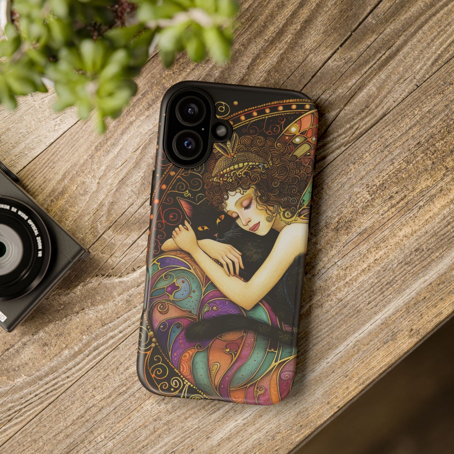 Artistic Phone Case for Cat Lovers, Tough Cases with Enchanting Design, Unique Gift for Birthdays, Holidays, and Celebrations
