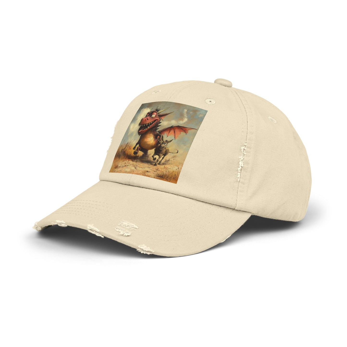 Playful Dragon Ass Distressed Cap | Unisex Cap, Casual, Gift for Fantasy Lovers, Birthday Gift, Festival Attire