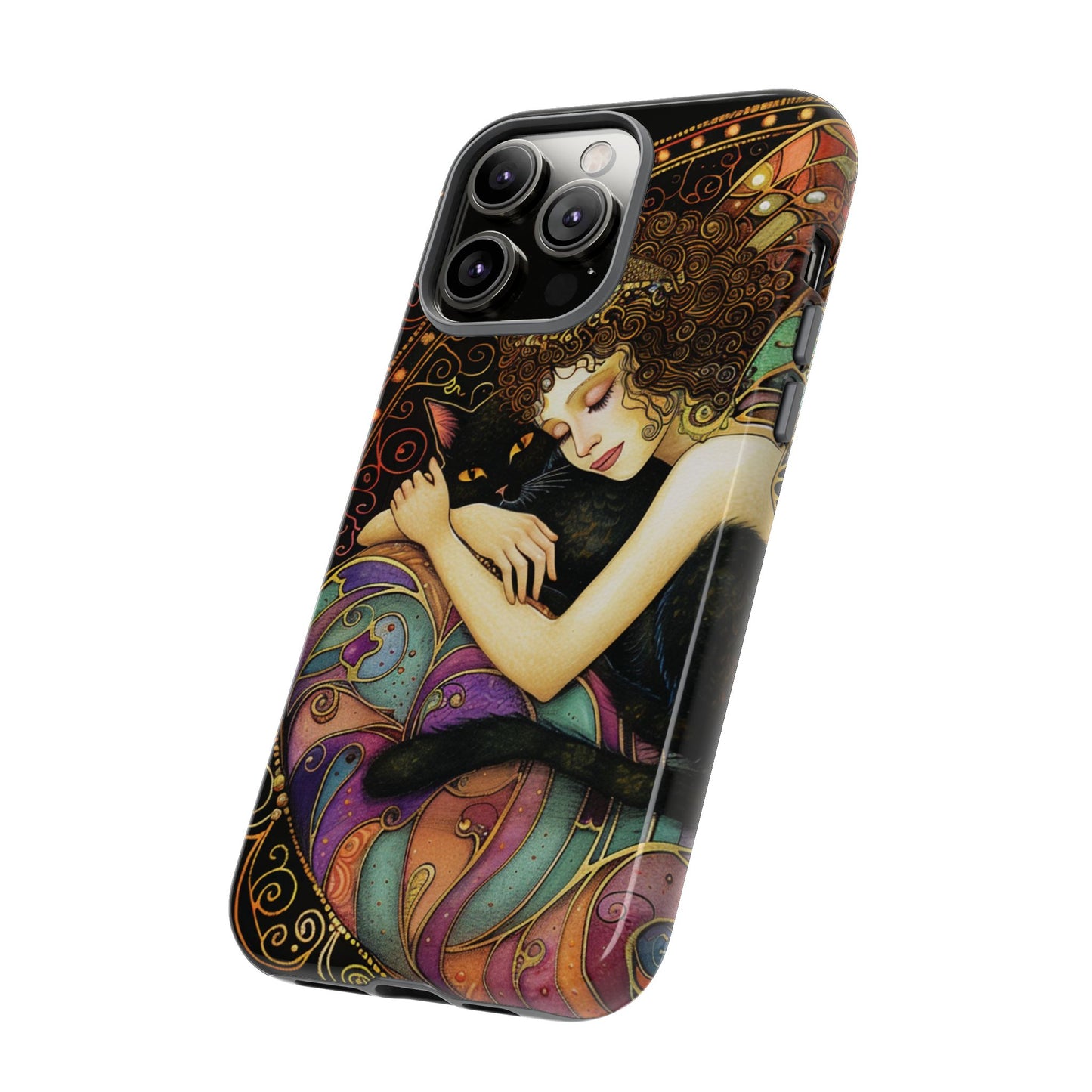 Artistic Phone Case for Cat Lovers, Tough Cases with Enchanting Design, Unique Gift for Birthdays, Holidays, and Celebrations