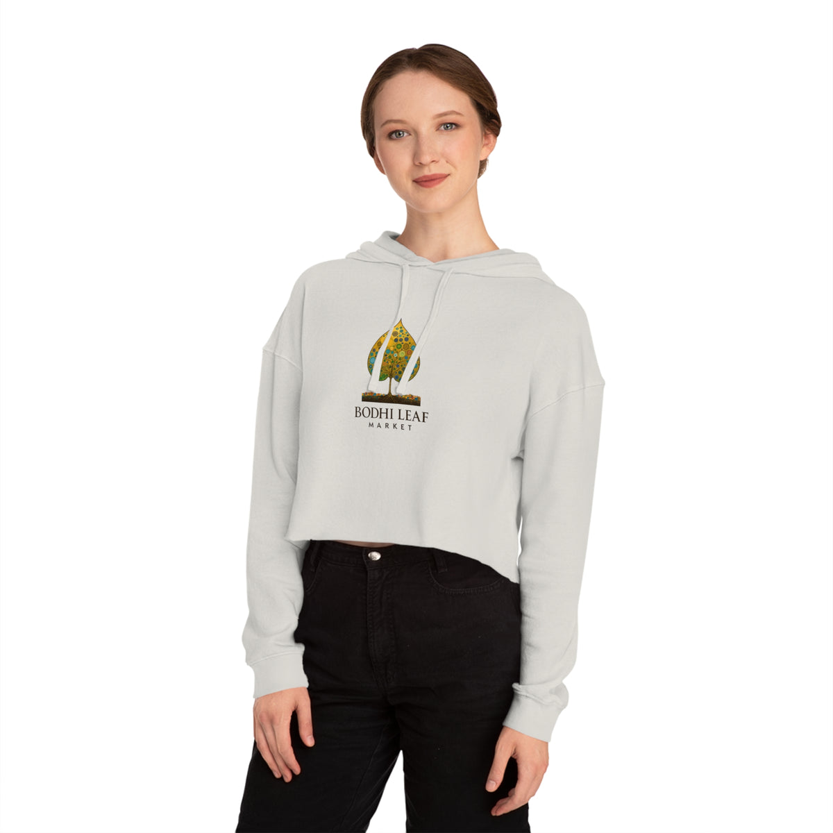 Bodhi Leaf Market Cropped Hoodie