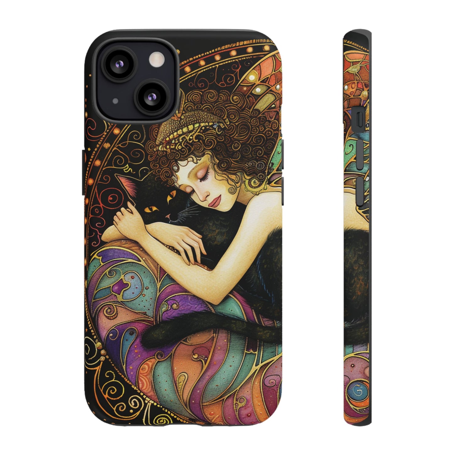 Artistic Phone Case for Cat Lovers, Tough Cases with Enchanting Design, Unique Gift for Birthdays, Holidays, and Celebrations