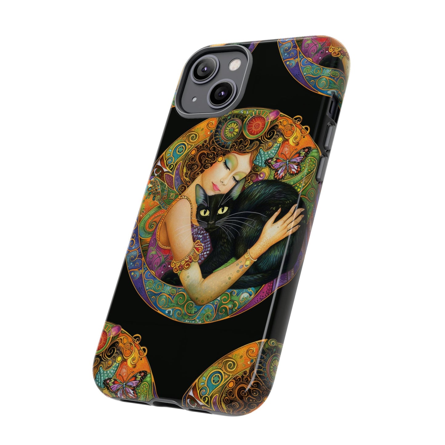 Tough Cases Phone Case, Colorful Protective Cover for Cat Lovers, Trendy Gift for Birthdays, Unique Art Phone Accessories