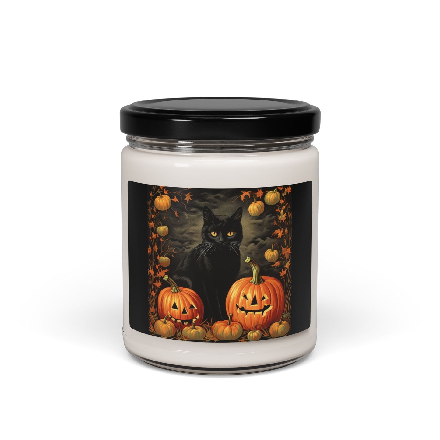 Halloween Cat Pumpkin Scented Soy Candle | Cozy Autumn Decor, Halloween Gift, Witchy Home Fragrance, Seasonal Candle, Spooky Decor