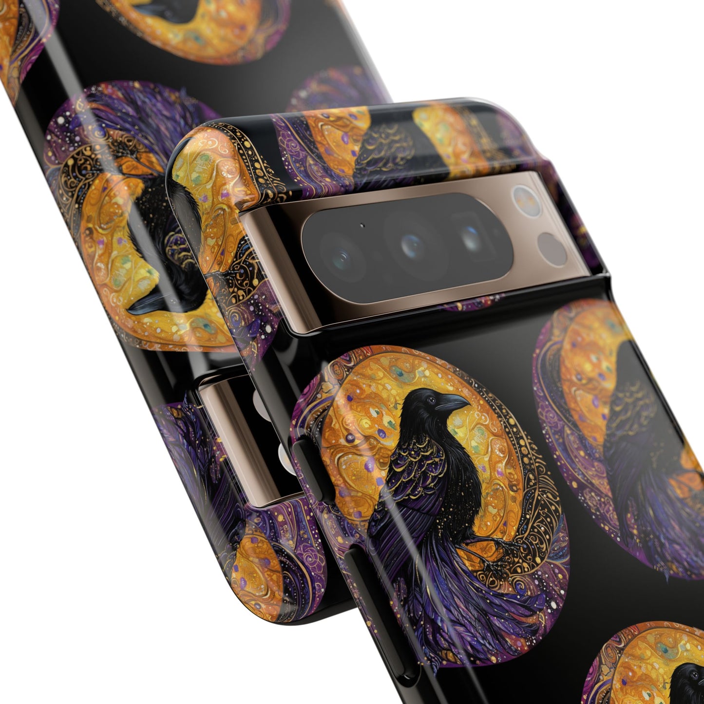 Raven Celestial Phone Case, Astrological Gift, Bird Lover Accessory, Tough Phone Cover, Gothic Aesthetic, Halloween Tech Decor