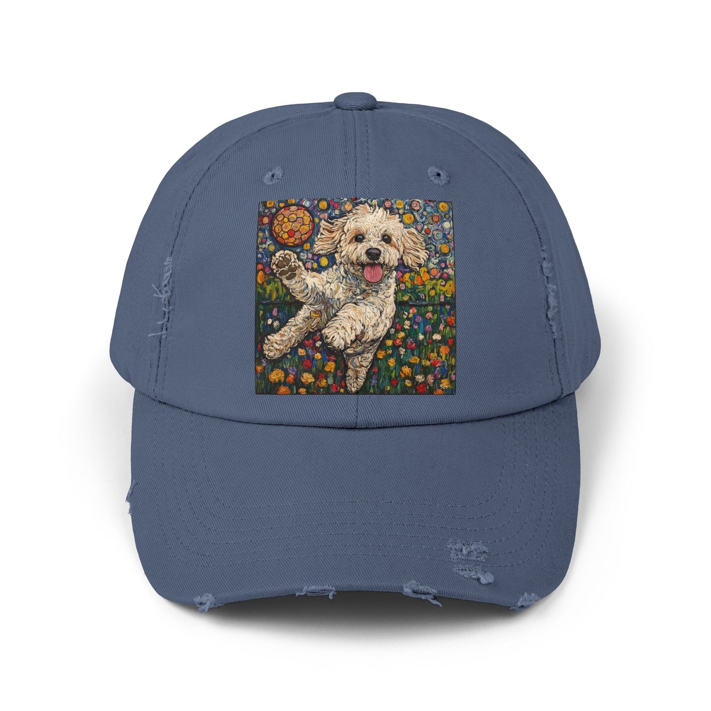 Doodle Pickleball Art Cap, Distressed Baseball Hat, Pet Lover Gift, Casual Summer Hat, Dog Mom Cap, Fun Gift for Dog Owners