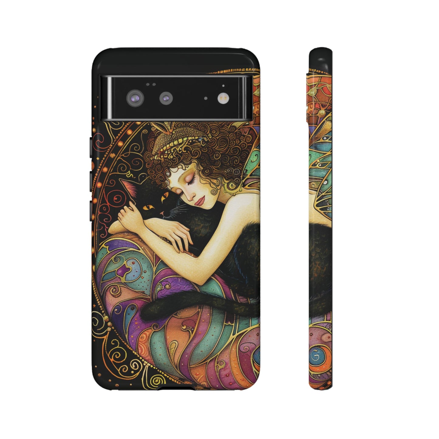 Artistic Phone Case for Cat Lovers, Tough Cases with Enchanting Design, Unique Gift for Birthdays, Holidays, and Celebrations