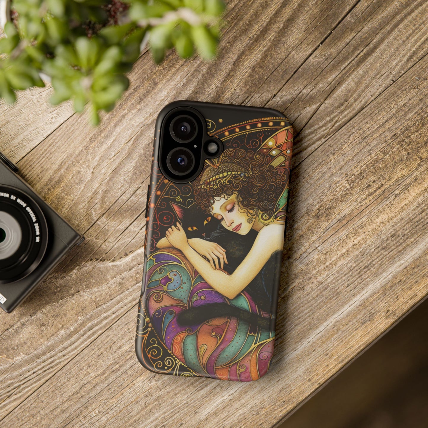 Artistic Phone Case for Cat Lovers, Tough Cases with Enchanting Design, Unique Gift for Birthdays, Holidays, and Celebrations