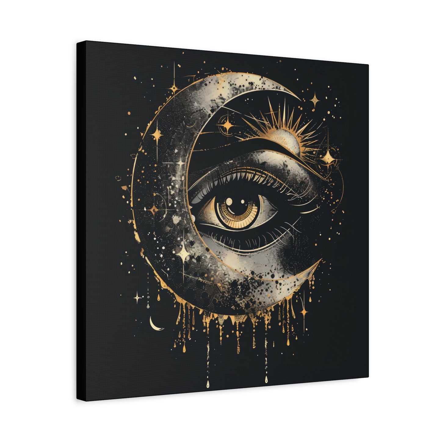 Celestial Eye Canvas Art Print, Mystic Moon Artwork, Astrology Decor, Spiritual Wall Art, Gift for Astronomers