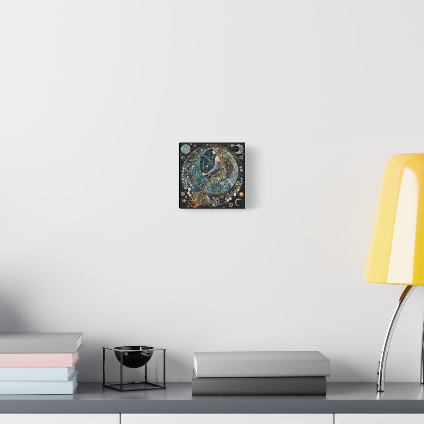 Mermaid Moon Canvas Art, Wall Decor, Nautical Art, Celestial Decor, Gift for Dreamers, Astrology Wall Hanging, Unique Home Decor