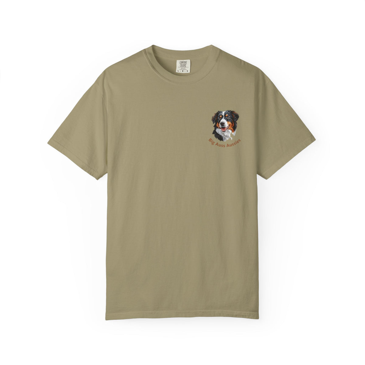 Big Auss Aussies T-shirt, Unisex Garment-Dyed Tee, Tri Color Australian Shepherd