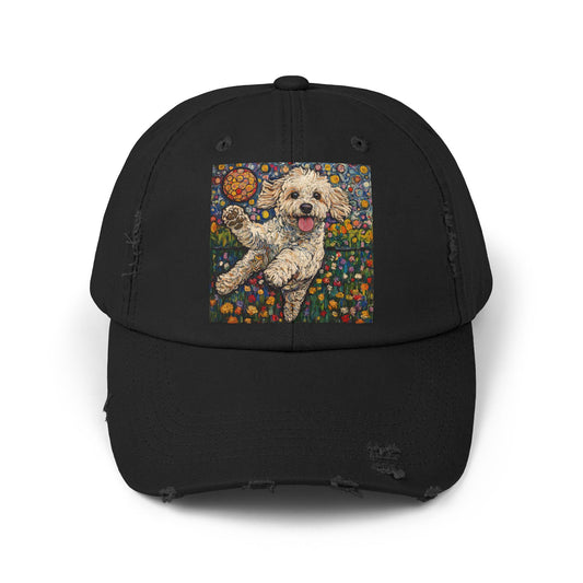 Doodle Pickleball Art Cap, Distressed Baseball Hat, Pet Lover Gift, Casual Summer Hat, Dog Mom Cap, Fun Gift for Dog Owners